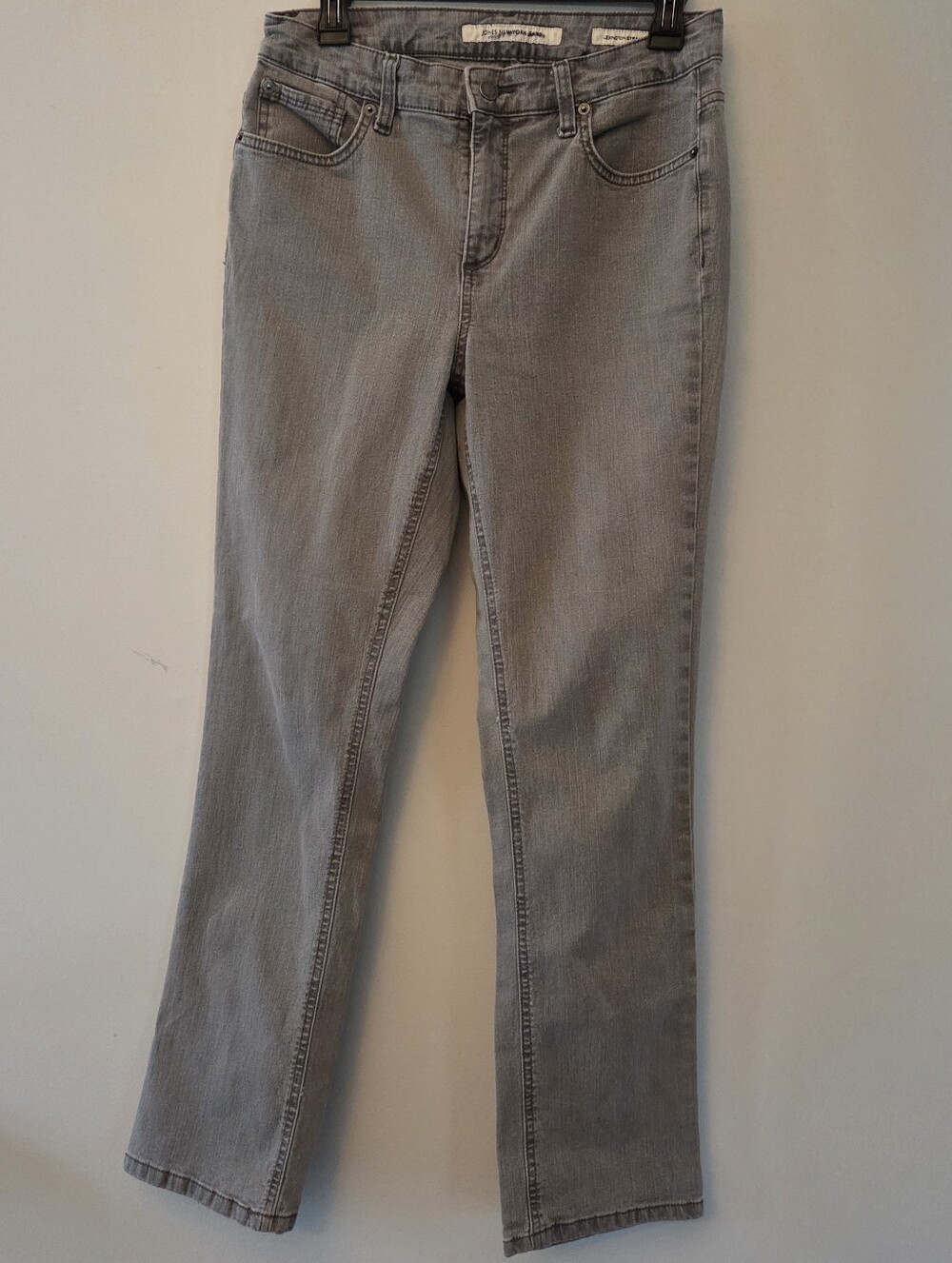 Jones New York Lexington Straight Grey Denim Jeans Size 8 - Picture 1 of 8